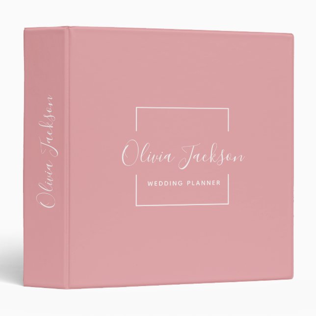Minimalist Professional Modern Blush Script Binder (Front/Spine)