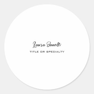 Minimalist Professional Modern Classic Round Sticker