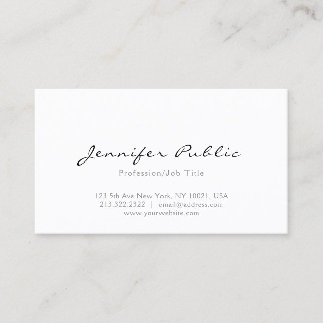 Minimalist Professional Modern Elegant Sleek Plain Business Card (Front)