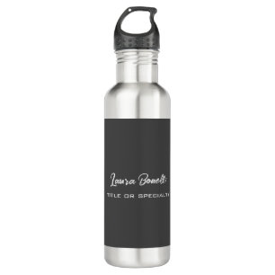 Minimalist Professional Modern Handwrite Dark Grey 710 Ml Water Bottle
