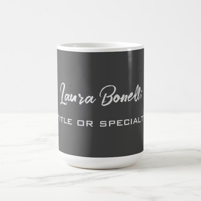 Minimalist Professional Modern Handwrite Dark Grey Coffee Mug (Center)
