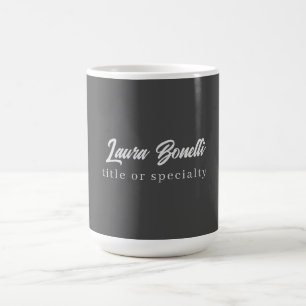 Minimalist Professional Modern Handwrite Dark Grey Coffee Mug