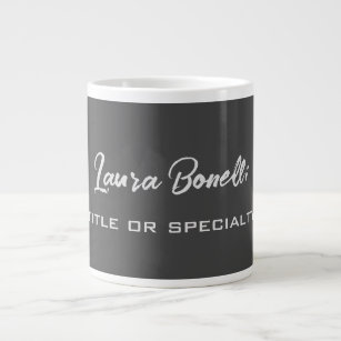 Minimalist Professional Modern Handwrite Dark Grey Large Coffee Mug