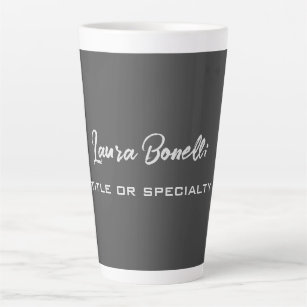Minimalist Professional Modern Handwrite Dark Grey Latte Mug