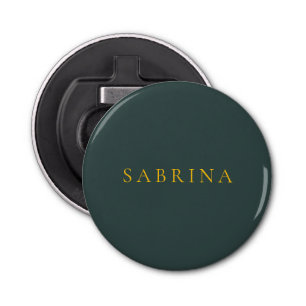 Minimalist Professional Modern Name Dusty Green Bottle Opener