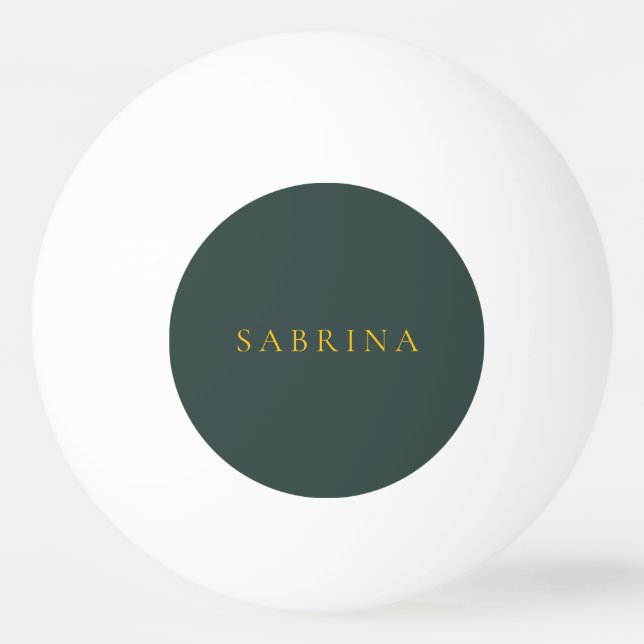 Minimalist Professional Modern Name Dusty Green Ping Pong Ball (Front)