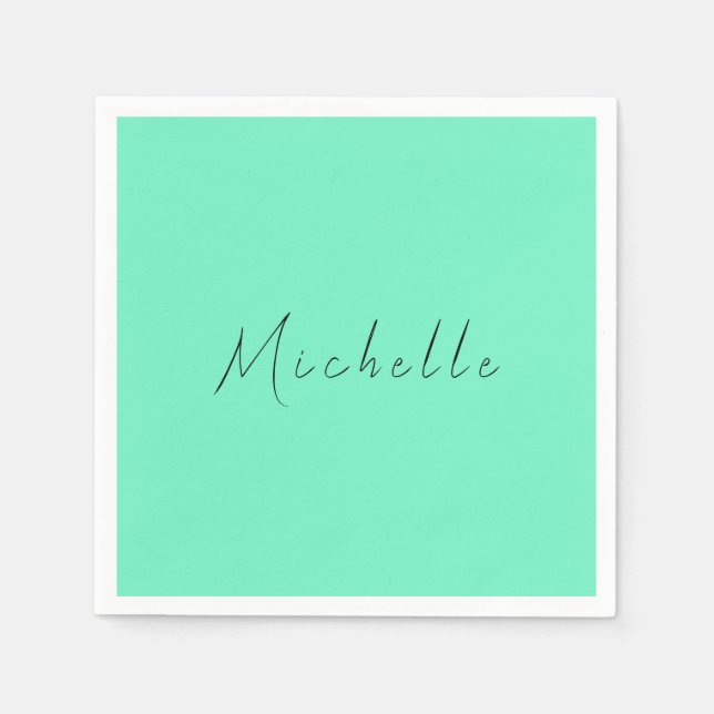 Minimalist Professional Modern Name Handwritten Napkin (Front)