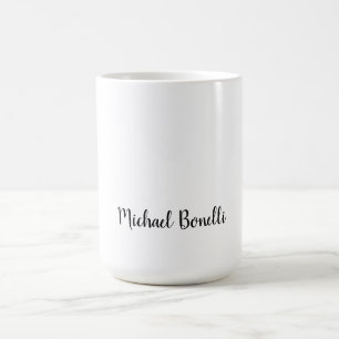 Minimalist Professional Modern Plain Black White Coffee Mug