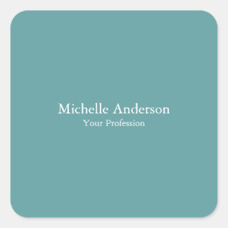 Minimalist Professional Modern Plain Cadet Blue Square Sticker