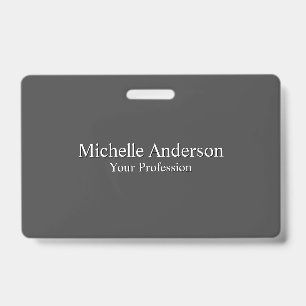 Minimalist Professional Modern Plain Grey Colour Badge
