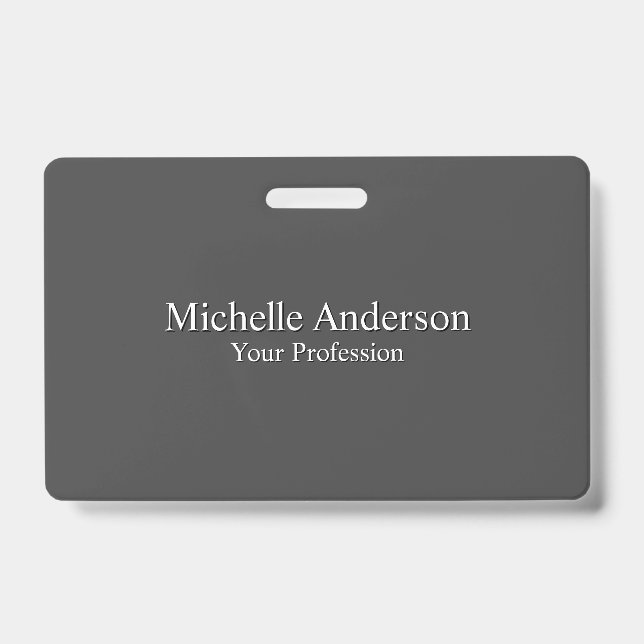 Minimalist Professional Modern Plain Grey Colour Badge (Front)