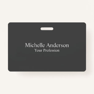 Minimalist Professional Modern Plain Grey Colour Badge