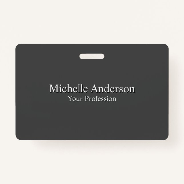 Minimalist Professional Modern Plain Grey Colour Badge (Front)