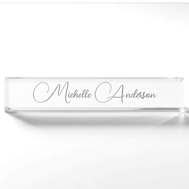 Minimalist Professional Modern Plain Name Nameplate (Front)
