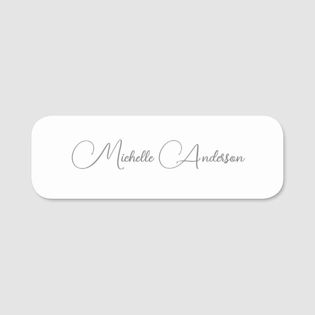Minimalist Professional Modern Plain Name Tag (Front)