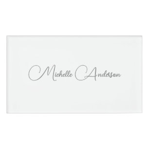 Minimalist Professional Modern Plain Name Tag