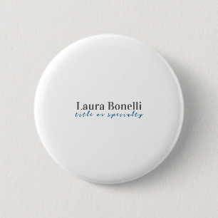 Minimalist Professional Modern Plain Name Title 2 Inch Round Button