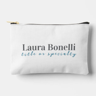 Minimalist Professional Modern Plain Name Title Accessory Pouch