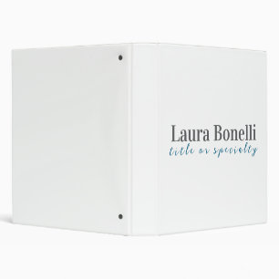 Minimalist Professional Modern Plain Name Title Binder