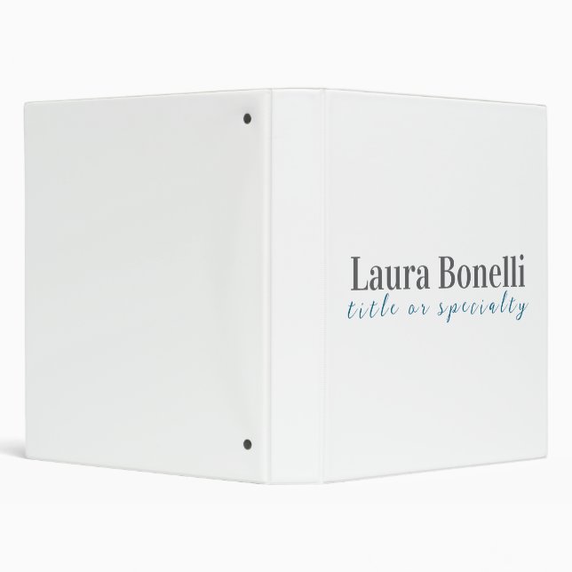 Minimalist Professional Modern Plain Name Title Binder (Background)