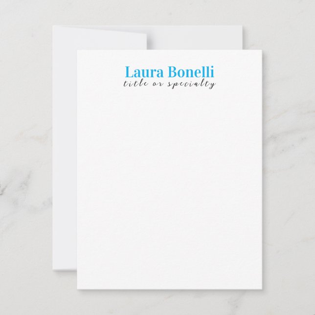 Minimalist Professional Modern Plain Name Title Card (Front)