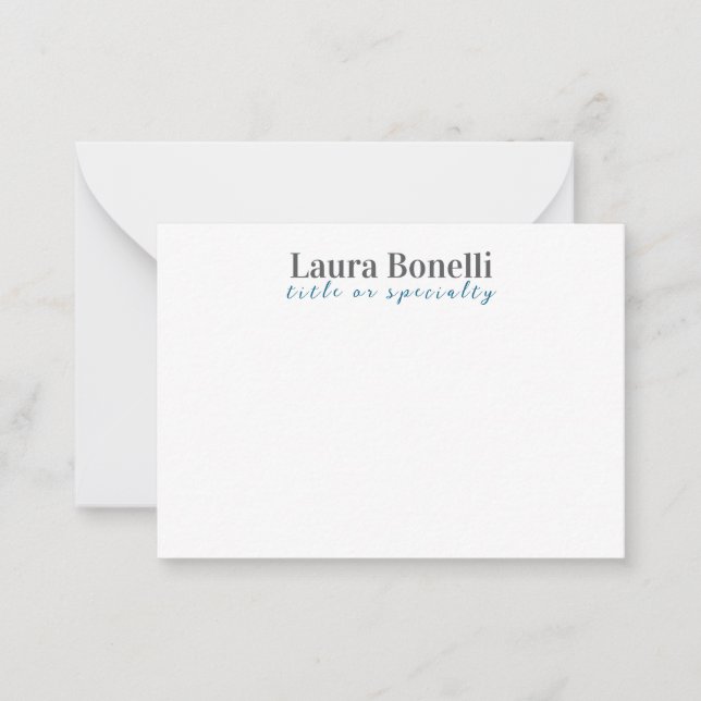 Minimalist Professional Modern Plain Name Title Card (Front)