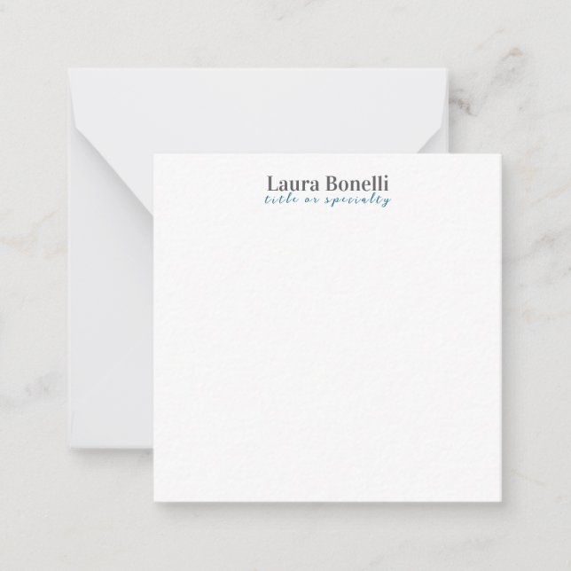 Minimalist Professional Modern Plain Name Title Card (Front)