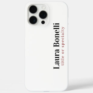 Minimalist Professional Modern Plain Name Title iPhone 16 Pro Max Case