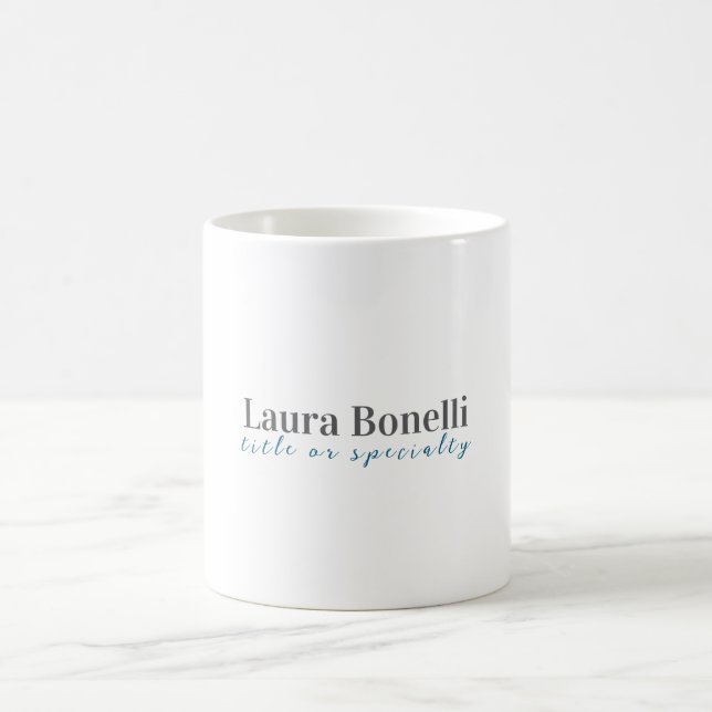 Minimalist Professional Modern Plain Name Title Coffee Mug (Center)