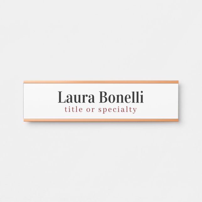 Minimalist Professional Modern Plain Name Title Door Sign (Front)