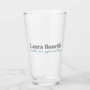 Minimalist Professional Modern Plain Name Title Glass