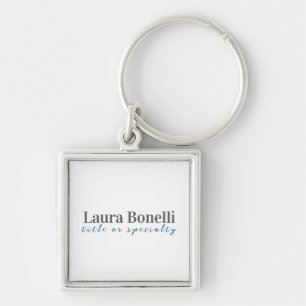 Minimalist Professional Modern Plain Name Title Keychain