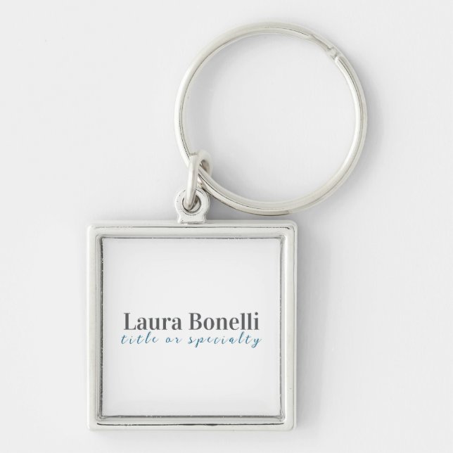 Minimalist Professional Modern Plain Name Title Keychain (Front)