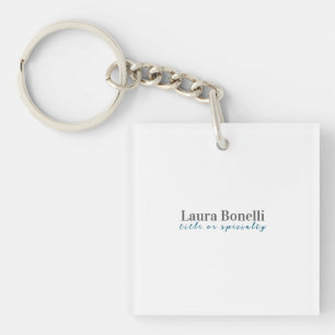 Minimalist Professional Modern Plain Name Title Keychain