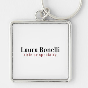 Minimalist Professional Modern Plain Name Title Keychain