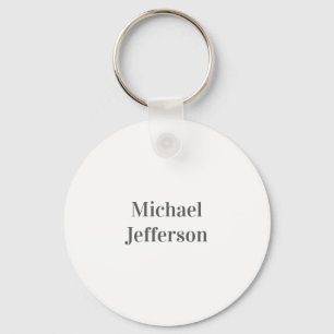 Minimalist Professional Modern Plain Name Title Keychain