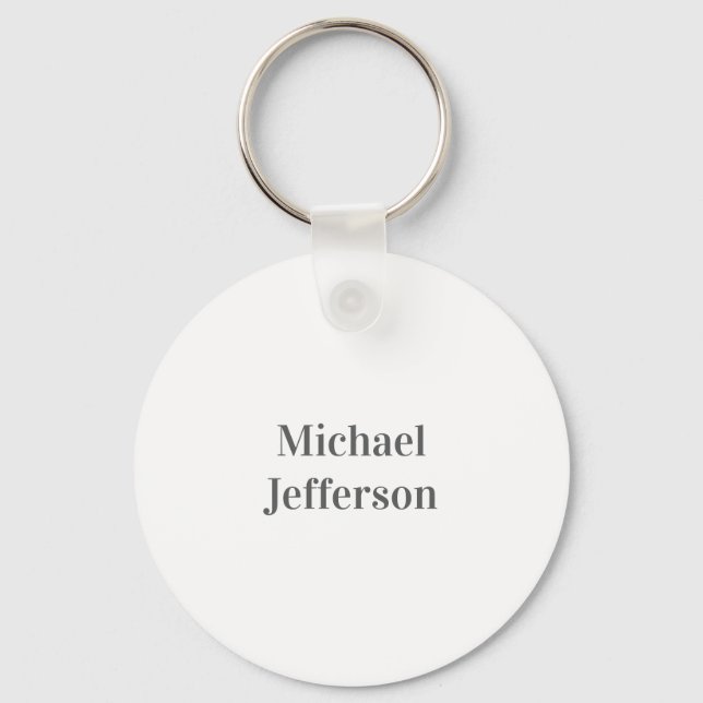 Minimalist Professional Modern Plain Name Title Keychain (Front)