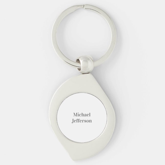 Minimalist Professional Modern Plain Name Title Keychain (Front)