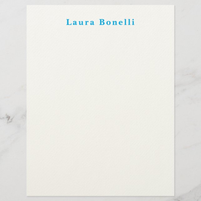 Minimalist Professional Modern Plain Name Title Letterhead (Front)