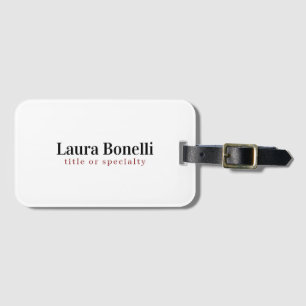 Minimalist Professional Modern Plain Name Title Luggage Tag