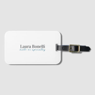 Minimalist Professional Modern Plain Name Title Luggage Tag
