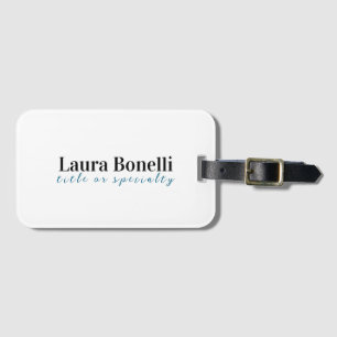 Minimalist Professional Modern Plain Name Title Luggage Tag