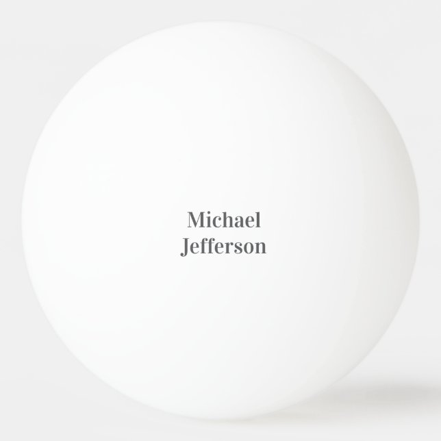 Minimalist Professional Modern Plain Name Title Ping Pong Ball (Front)