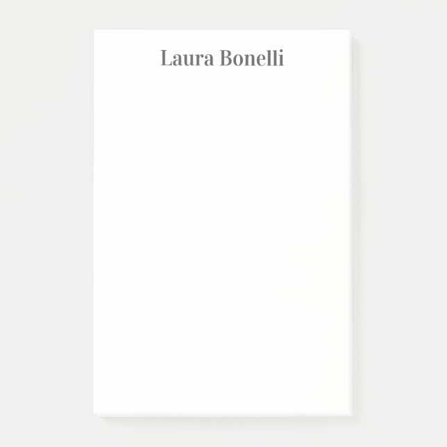 Minimalist Professional Modern Plain Name Title Post-it Notes (Front)
