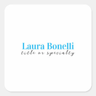 Minimalist Professional Modern Plain Name Title Square Sticker