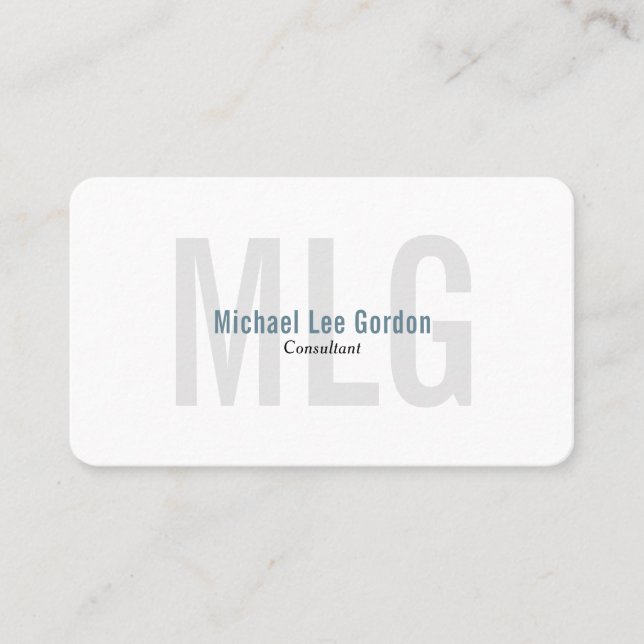 Minimalist Professional Monogram Business Card (Front)