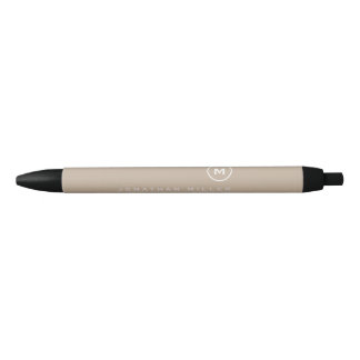 Minimalist Professional Monogram Name Black Ink Pen