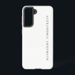 Minimalist Professional Name White  Samsung Galaxy Case<br><div class="desc">This minimalist and modern phone case features your name on a white background. Personalize for your needs. You can find more matching products at my store.</div>