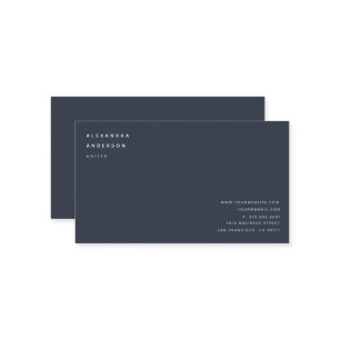 Minimalist Professional Navy Blue Business Card