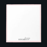 Minimalist professional personalized stationery notepad<br><div class="desc">Elegant modern minimalist typography name design with colour editable blush pink border,  simple and stylish. great professional personalized stationery.
See all the matching pieces in collection</div>
